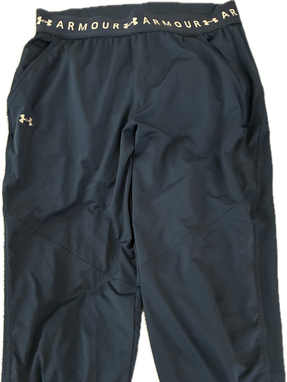 Under Armour Navy Blue Athletic Joggers with Logo Waistband